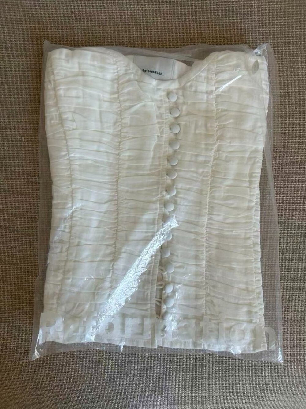 NWT Reformation Archer Top Sz6 White French Summer Casual Tank Cotton - Picture 3 of 6